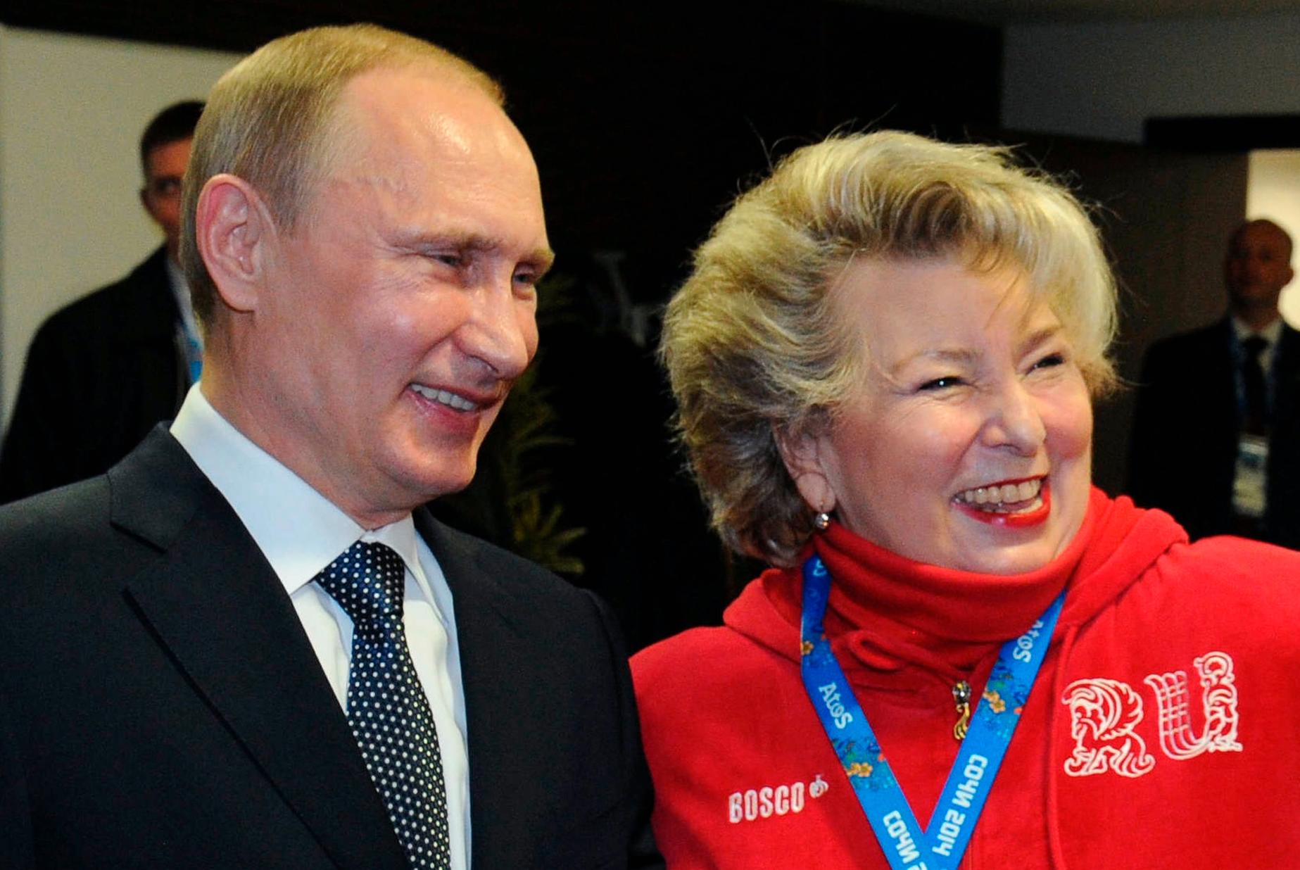 Tatjana Tarasova tillsammans med Vladimir Putin.