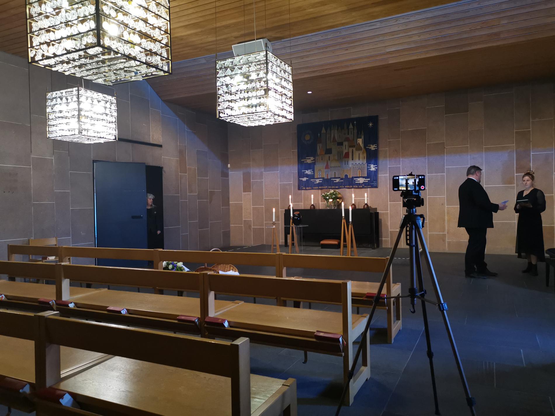 Uppståndelsens kapell i Limhamns Kyrka, en dryg timme innan fredagens begravning.