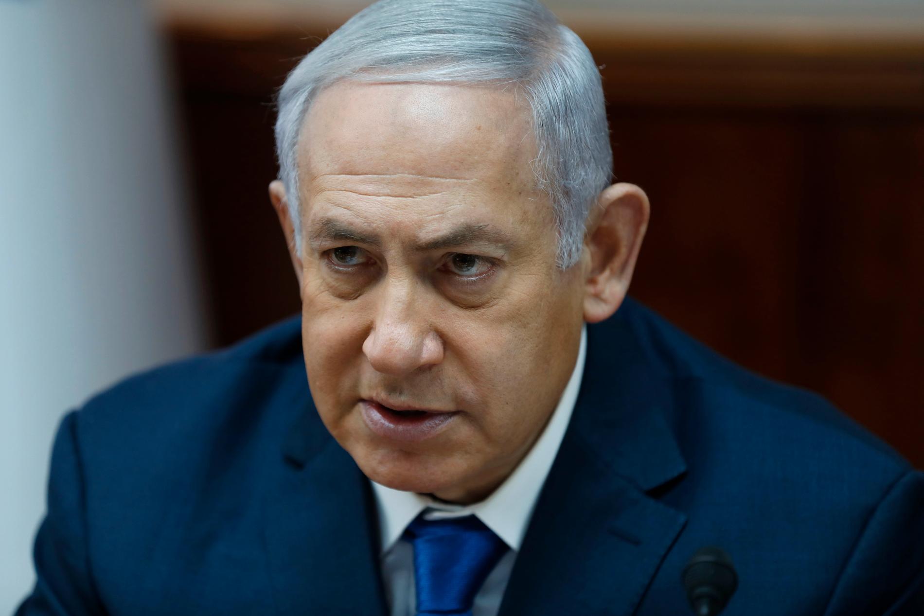 Israels premiärminister Benjamin Netanyahu på bild från i förra veckan.