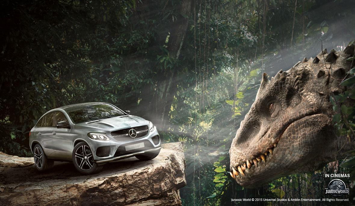 Mercedes GLE fick stor onlinespridning tack vare framträdandet i trailern för den senaste Jurassic Park-trailern.