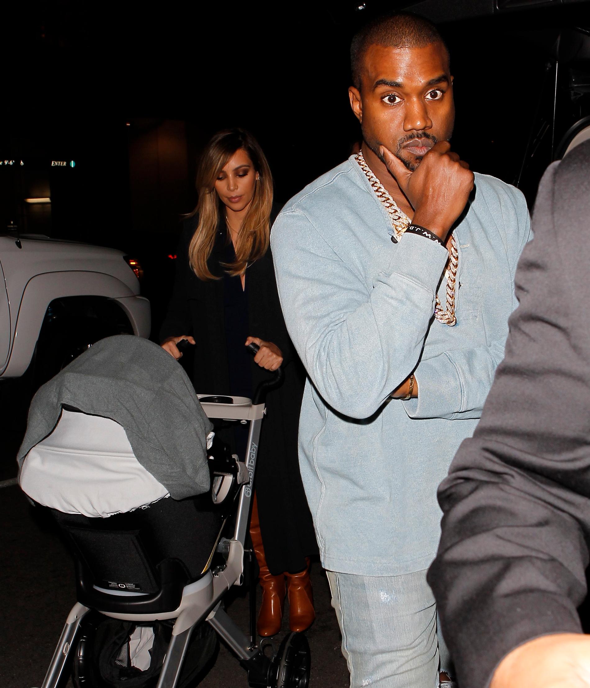 Kim och Kanye med lilla dottern North.