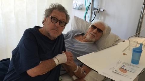 Tommy Körberg och Owe Thörnqvist på sjukhuset.
