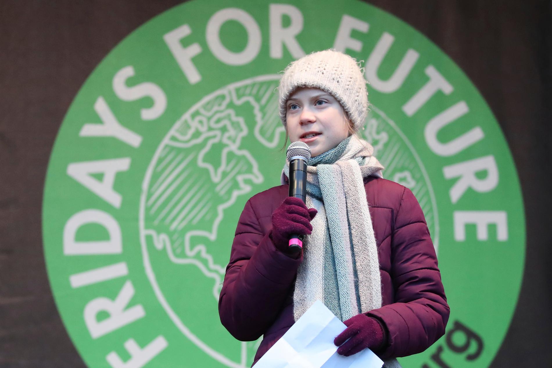 Greta Thunberg manar till kamp för klimatet i sitt tal i Hamburg.
