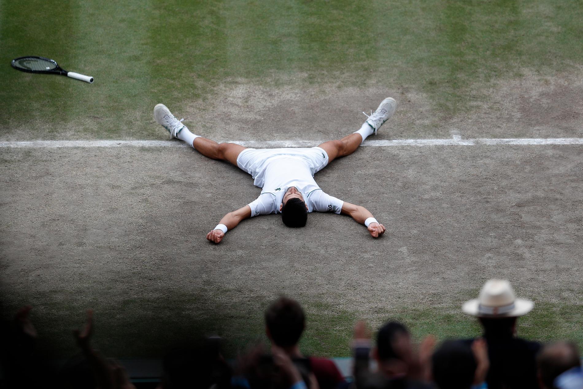Novak Djokovic efter segern.