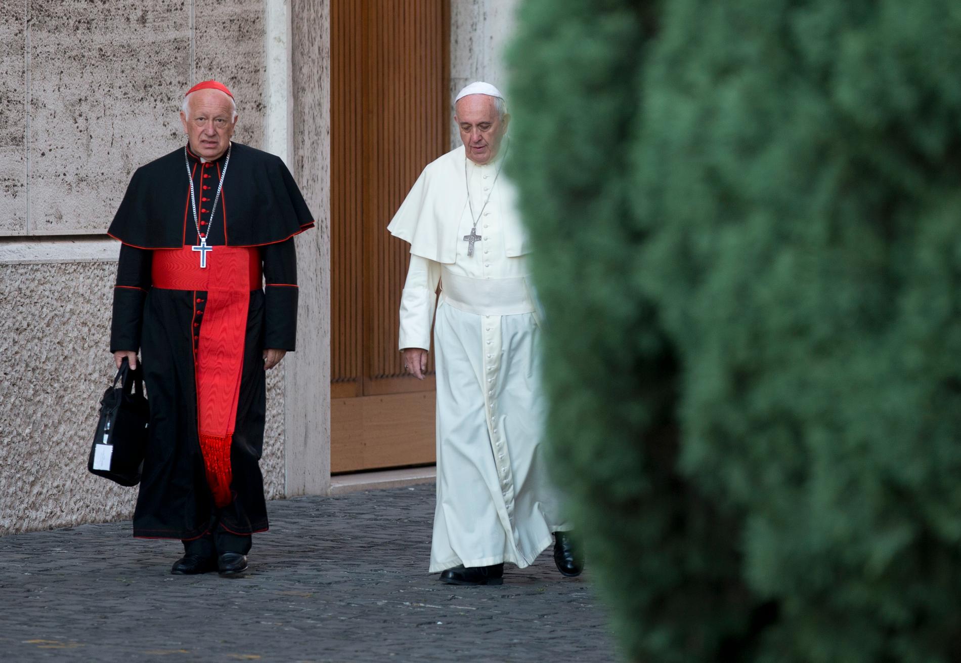 Påve Franciskus med Ricardo Ezzati 2014. Arkivbild.