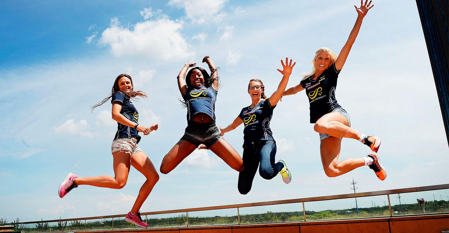 Längdhoppsduon Erica Jarder och Khaddi Sagnia samt höjdhopparna Sofie Skoog och Erika Kinsey har högtflygande planer i Kina.