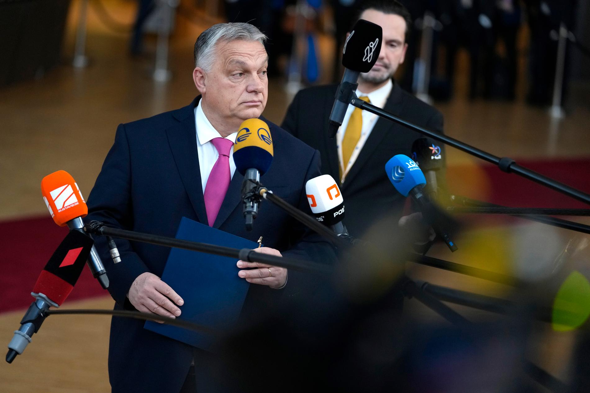Ungerns premiärminister Viktor Orbán vid EU-toppmötet i Bryssel.