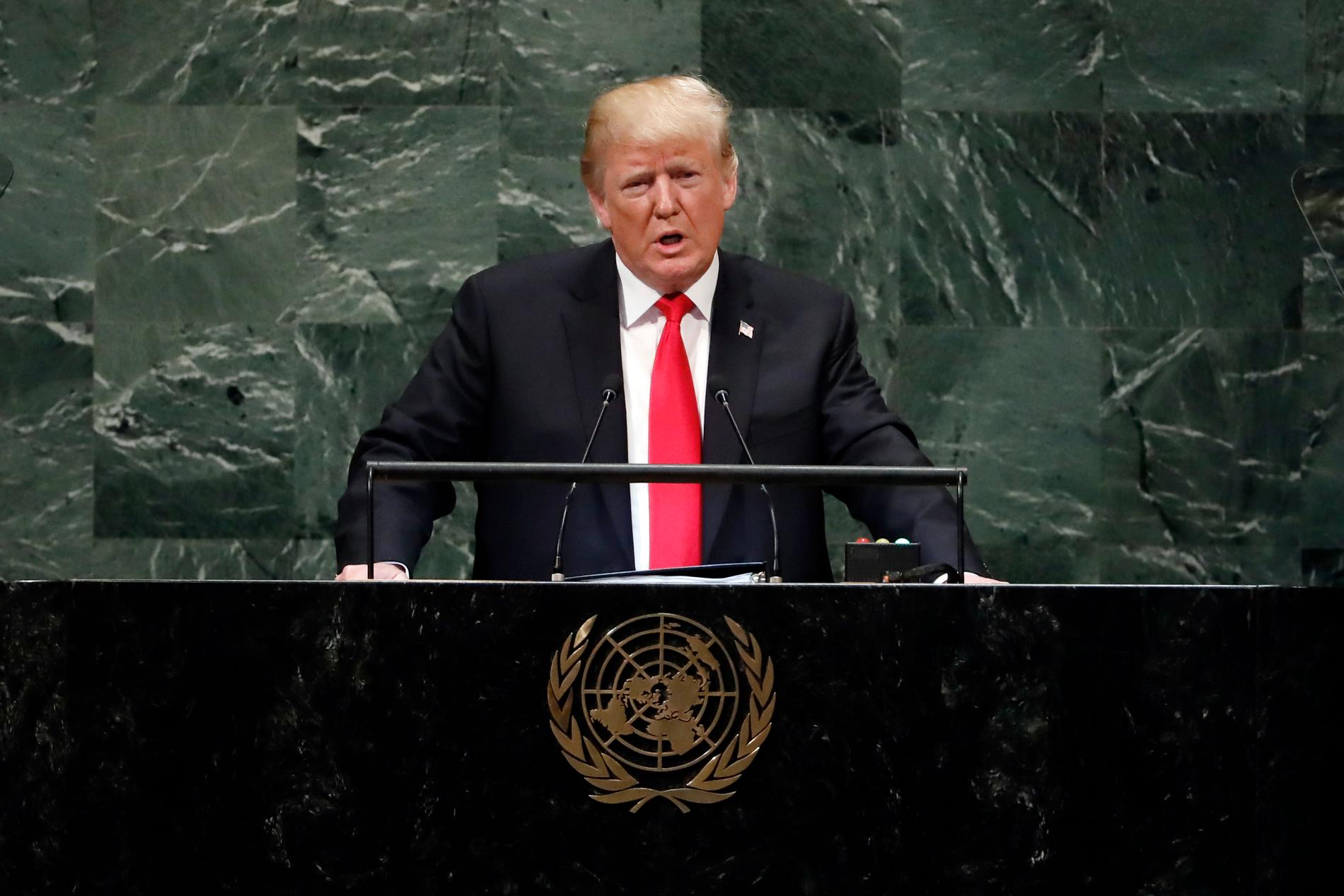 Donald Trump talar i FN:s generalförsamling. Men världen blir alltmer ovillig att lyssna på den amerikanske presidenten.