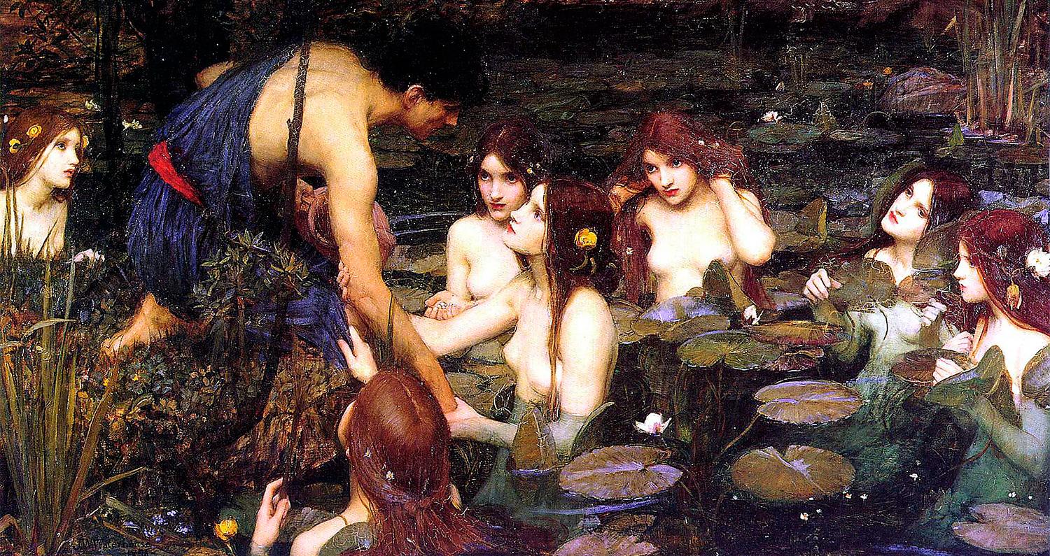 ”Hylas och nymferna” (1896) av John William Waterhouse, Manchester art gallery.