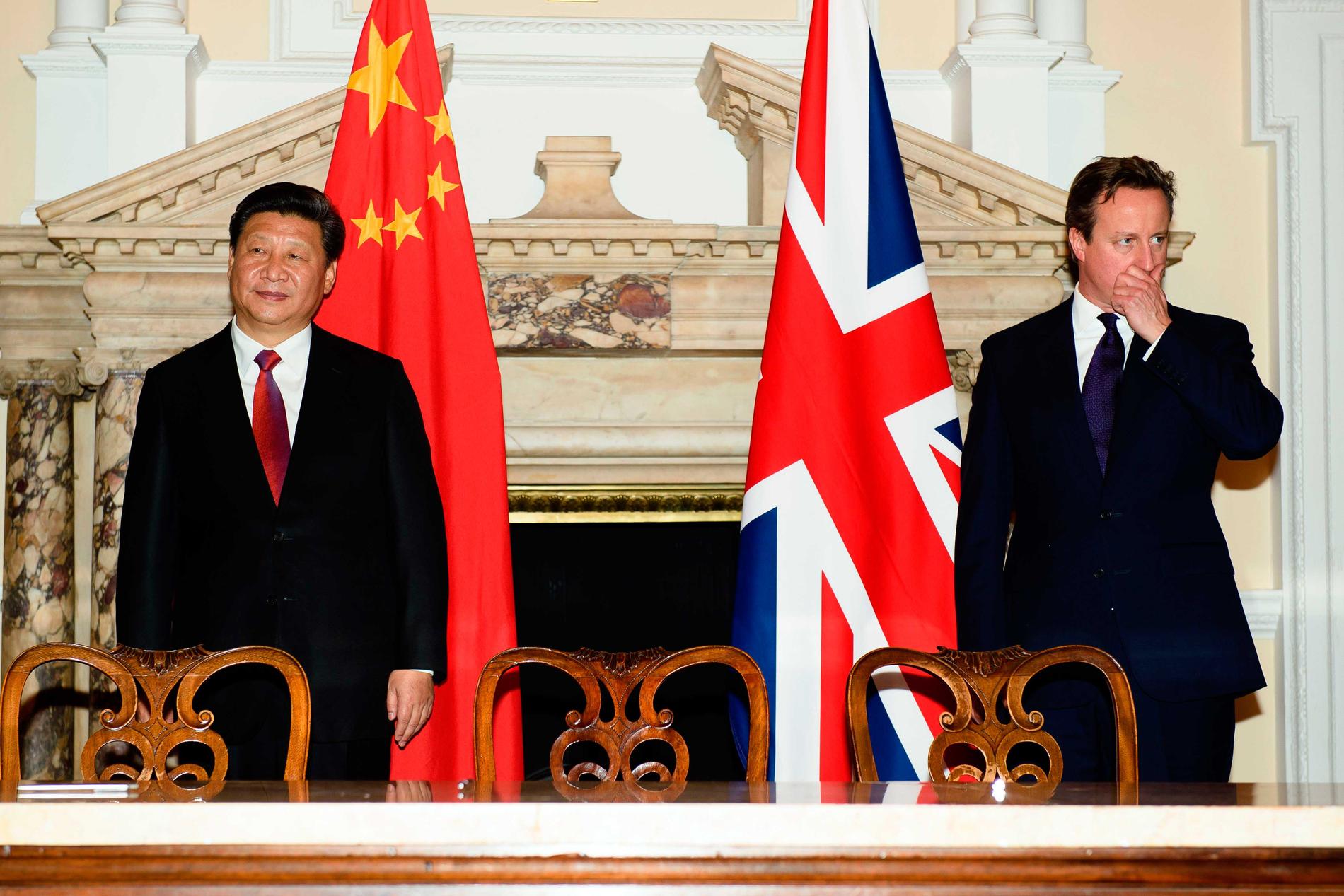 Kinas president Xi Jinping och Storbritanniens premiärminister David Cameron.