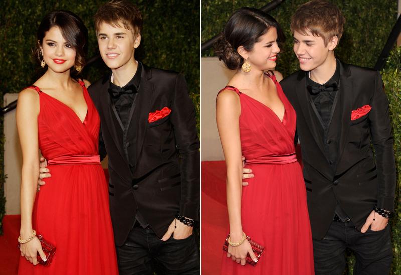 Selena Gomez och Justin Bieber på Vanity Fairs Oscarparty.