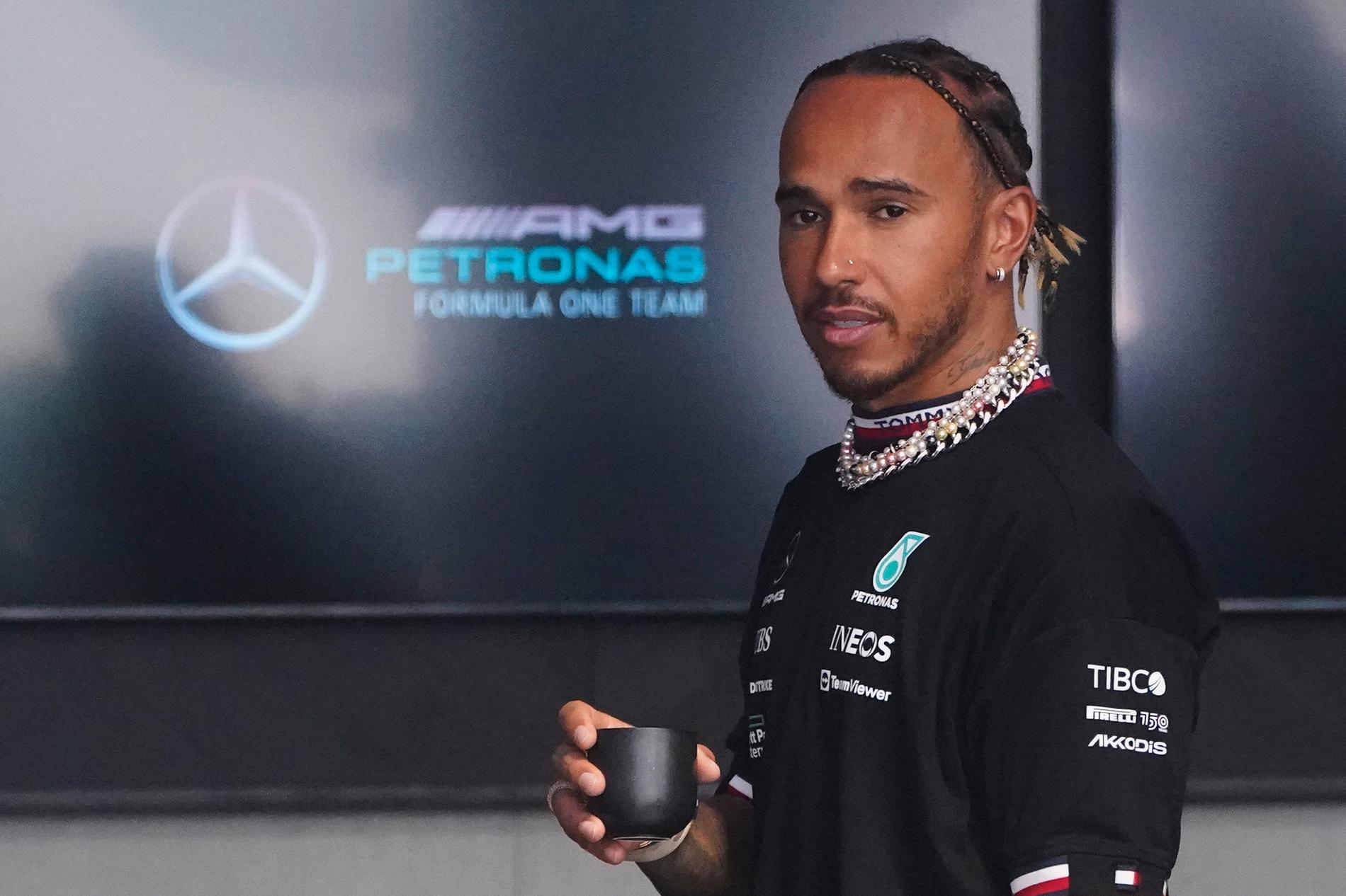 Lewis Hamilton i sin nya ”look”.