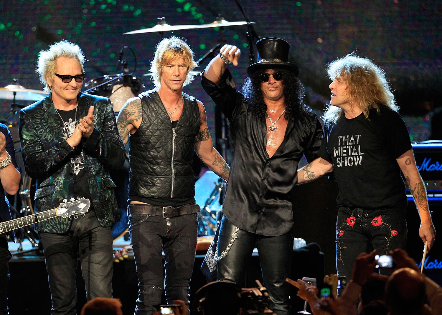 Guns 'N Roses valdes in i Rock and Roll Hall of Fame 2012. På bilden syns ex-medlemmarna Matt Sorum, Duff McKagan, Slash och Steven Adler.