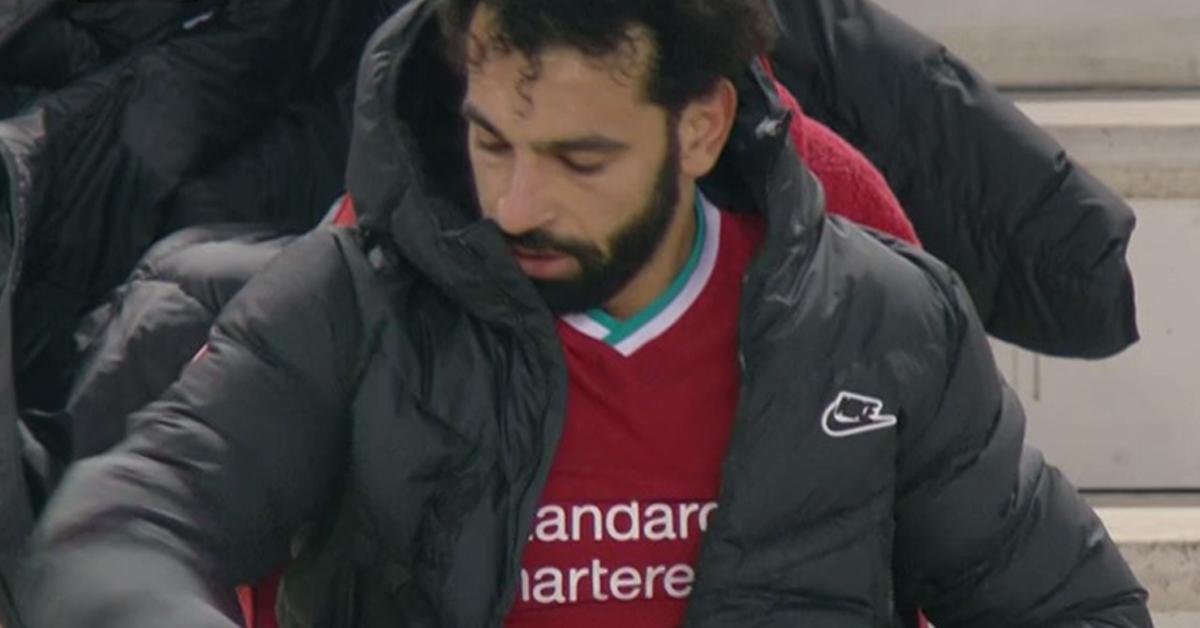 Mo Salah visade sitt tydliga missnöje när han byttes ut med timmen spelad. 