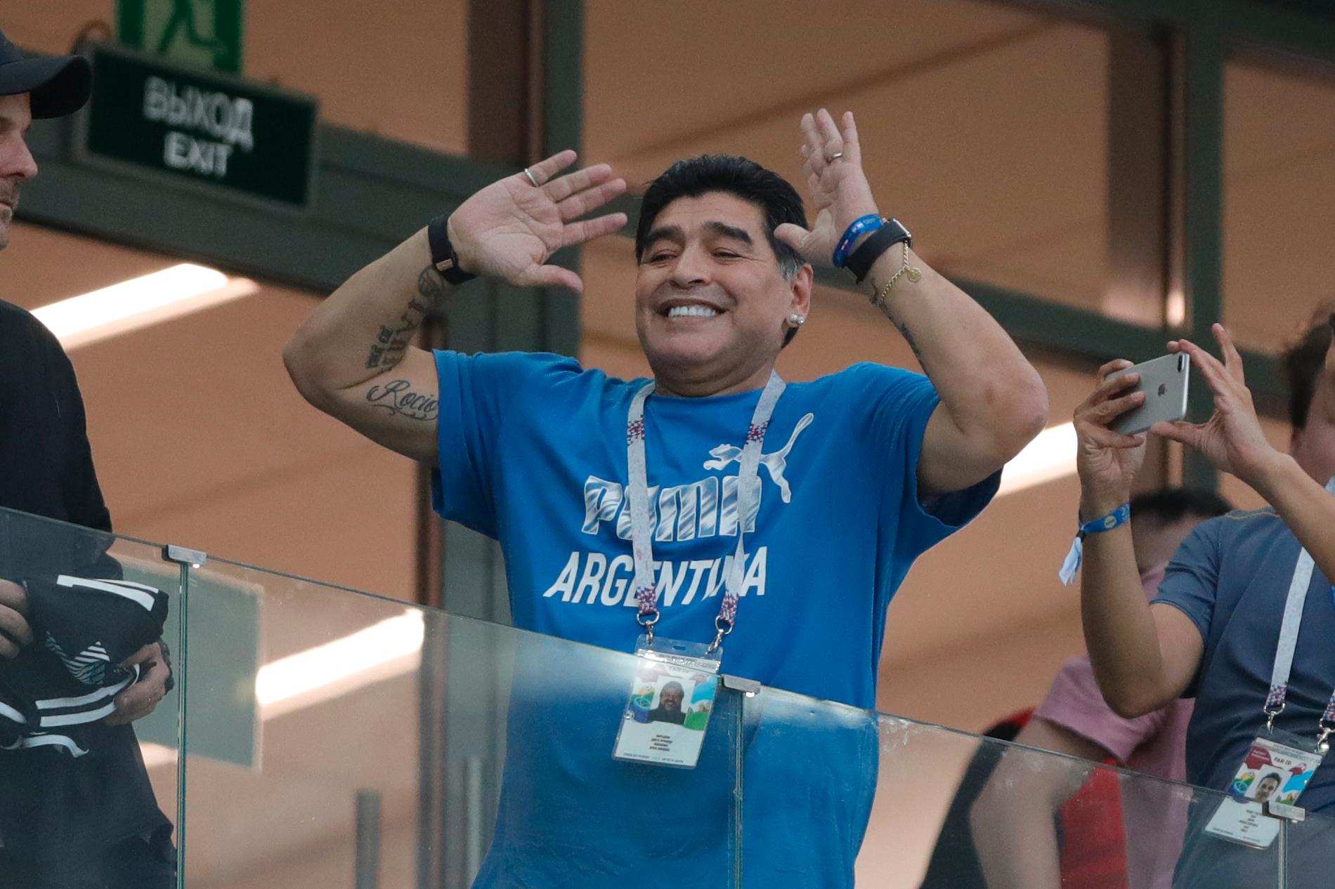 Diego Maradona återvänder till Argentina för tränarjobb i La Plata-klubben El Lobo. Arkivbild.