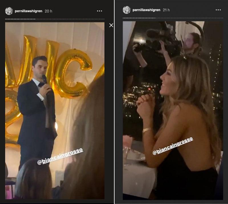 På sitt Instagram dokumenterade Pernilla Wahlgren Phillipes tal till Bianca.