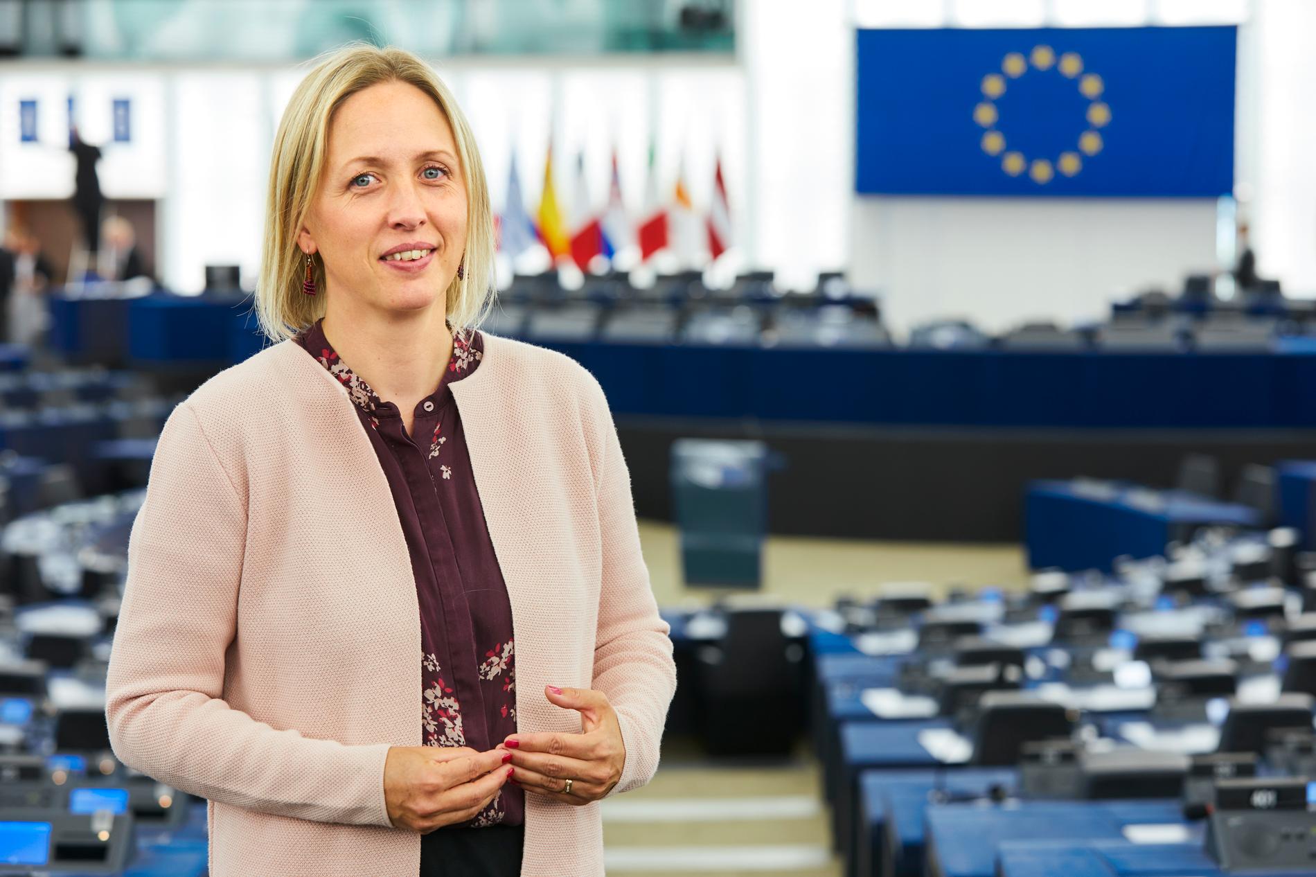 Svenska ledamoten Jytte Guteland (S) har ansvarat för EU-parlamentets behandling av EU:s klimatlag, som nu formellt godkänts. Arkivfoto.