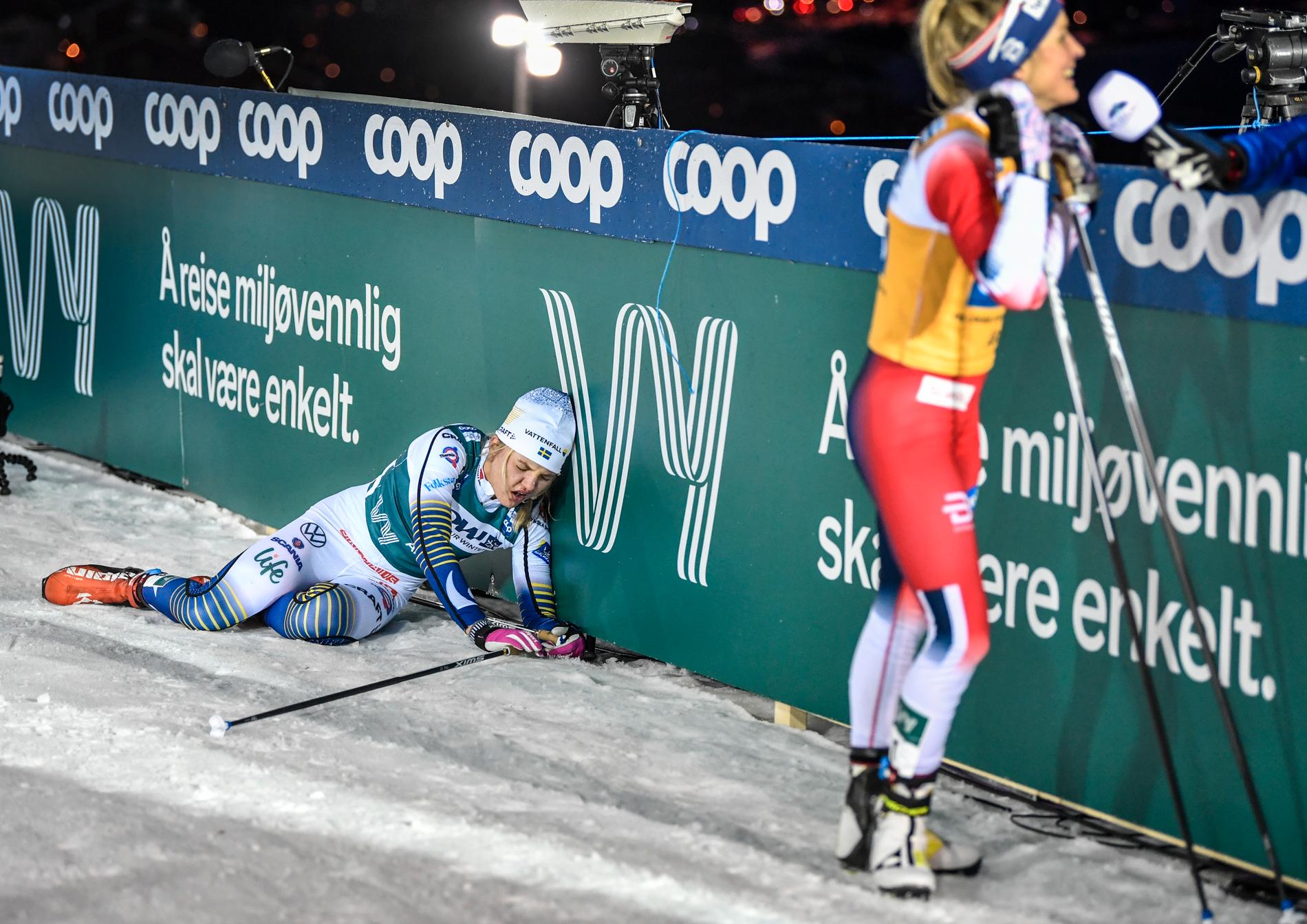 Sveriges Linn Svahn brukar vara flera nivåer bättre än Therese Johaug i sprint. Men i Åres speciella sprint uppför slalombacken var hon chanslös mot norskan.