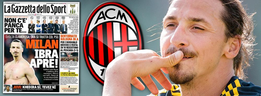 Zlatan har kopplats samman med en flytt till Milan i sommar.