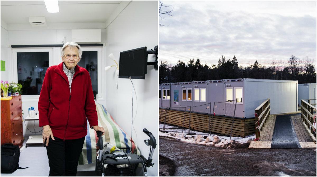 Lokaler tillhörande äldreboendet Gustavsgården i Värmdö kommun ska renoveras – därför har tio boende fått flytta in i baracker.