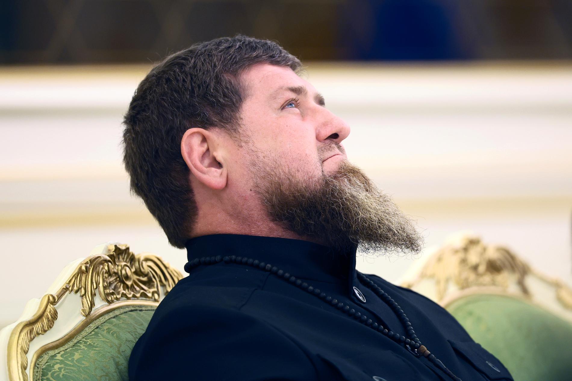 Tjetjeniens ledare Ramzan Kadyrov under ett besök i Saudiarabien tillsammans med Vladimir Putin i december.