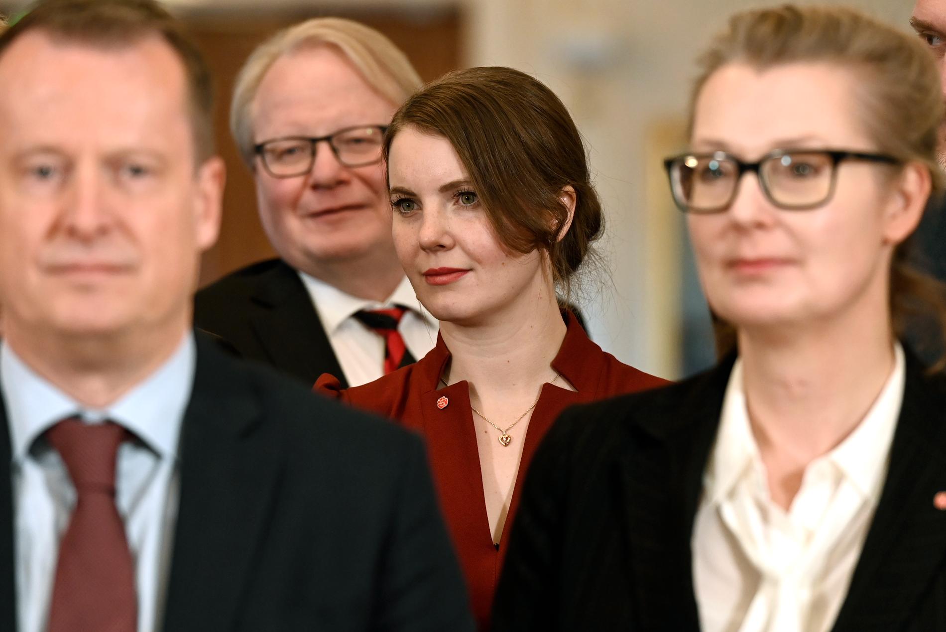 Civilminister Ida Karkiainen när Magdalena Andersson presenterade den nya regeringen förra veckan. 