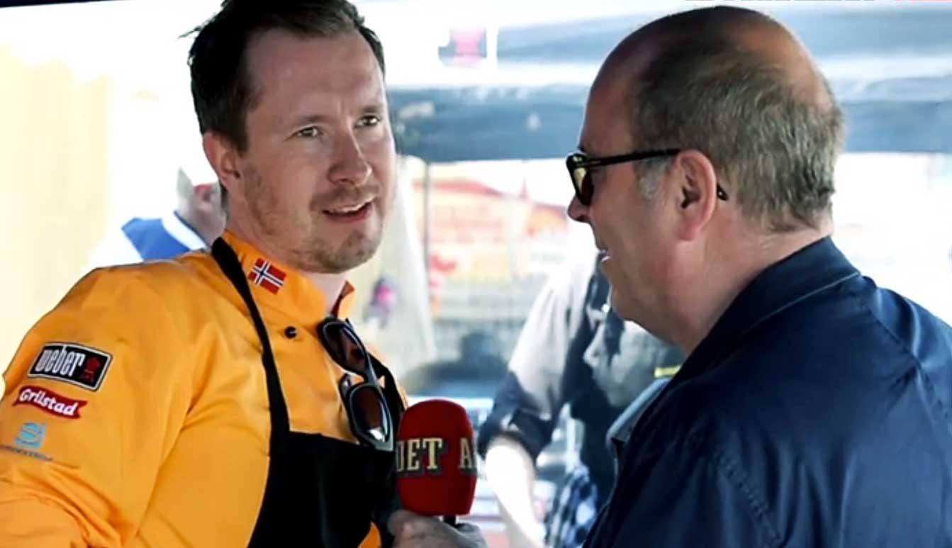 Världsmästerskap Här intervjuas det norska landslaget av Aftonbladet tv:s Jan Scherman.