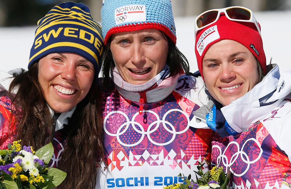 Det blev även ett silver i skiathlon-loppet under OS i Sotji.