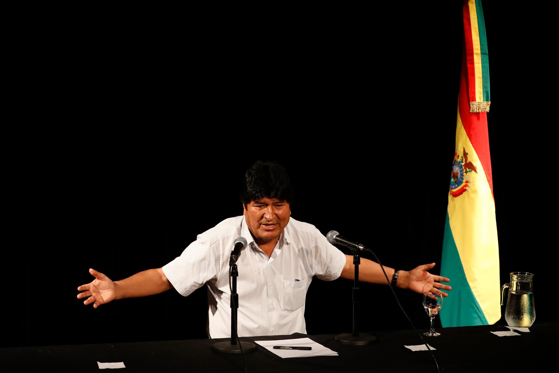 Bolivias tidigare president Evo Morales befinner sig i exil i Argentina. Han vill skapa lokala milisgrupper i Bolivia, ifall han återvänder till hemlandet. Arkivbild.