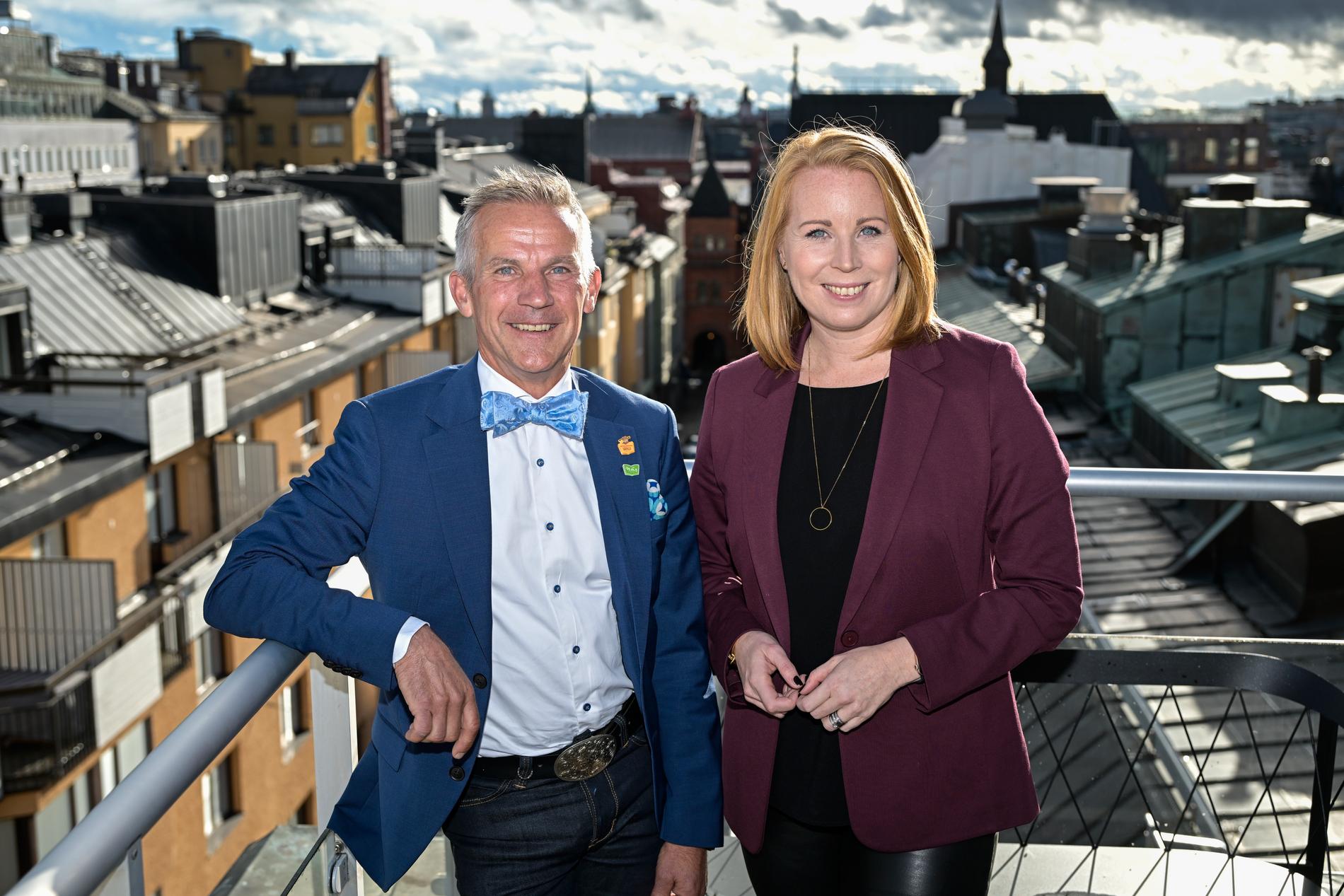 Astrid Lindgrens världs vd Jocke Johansson tillsammans med Annie Lööf som tar plats i styrelsen för Astrid Lindgrens värld.