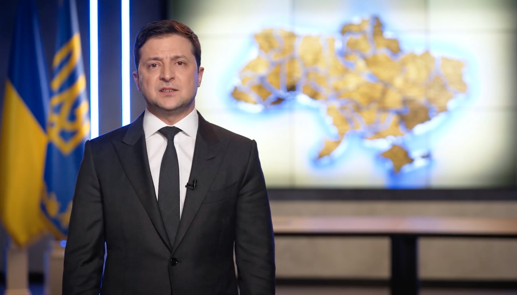 I en video på sin officiella Facebooksida höll Ukrainas president det dramatiska talet i natt.