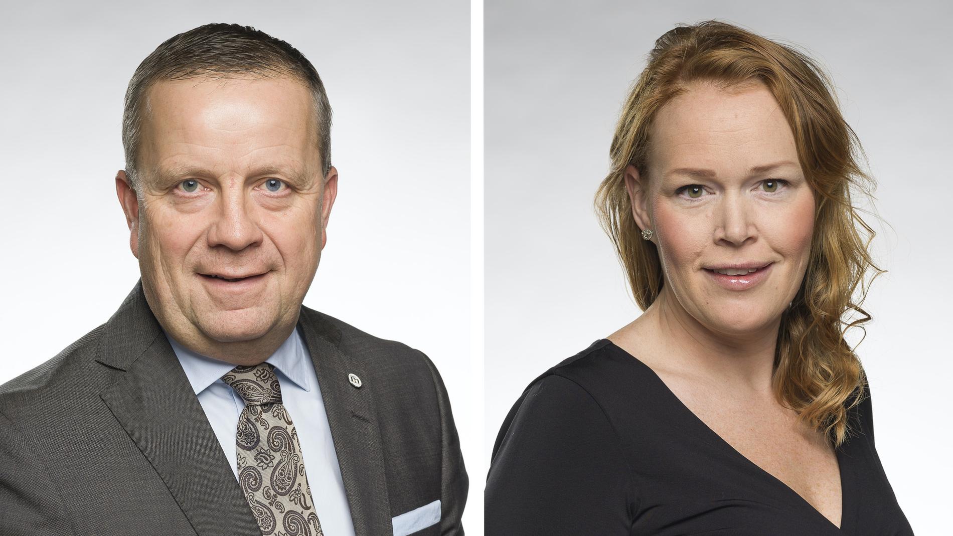 Moderaternas kommunalråd, Fredrik Ahlstedt och Therez Almerfors.