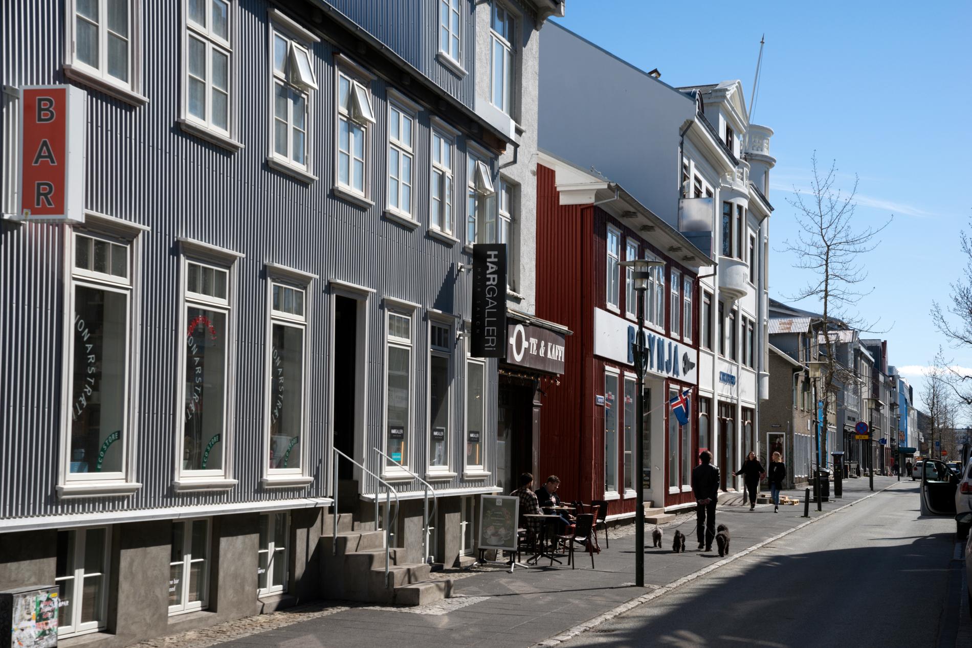 En gata i centrala Reykjavik.