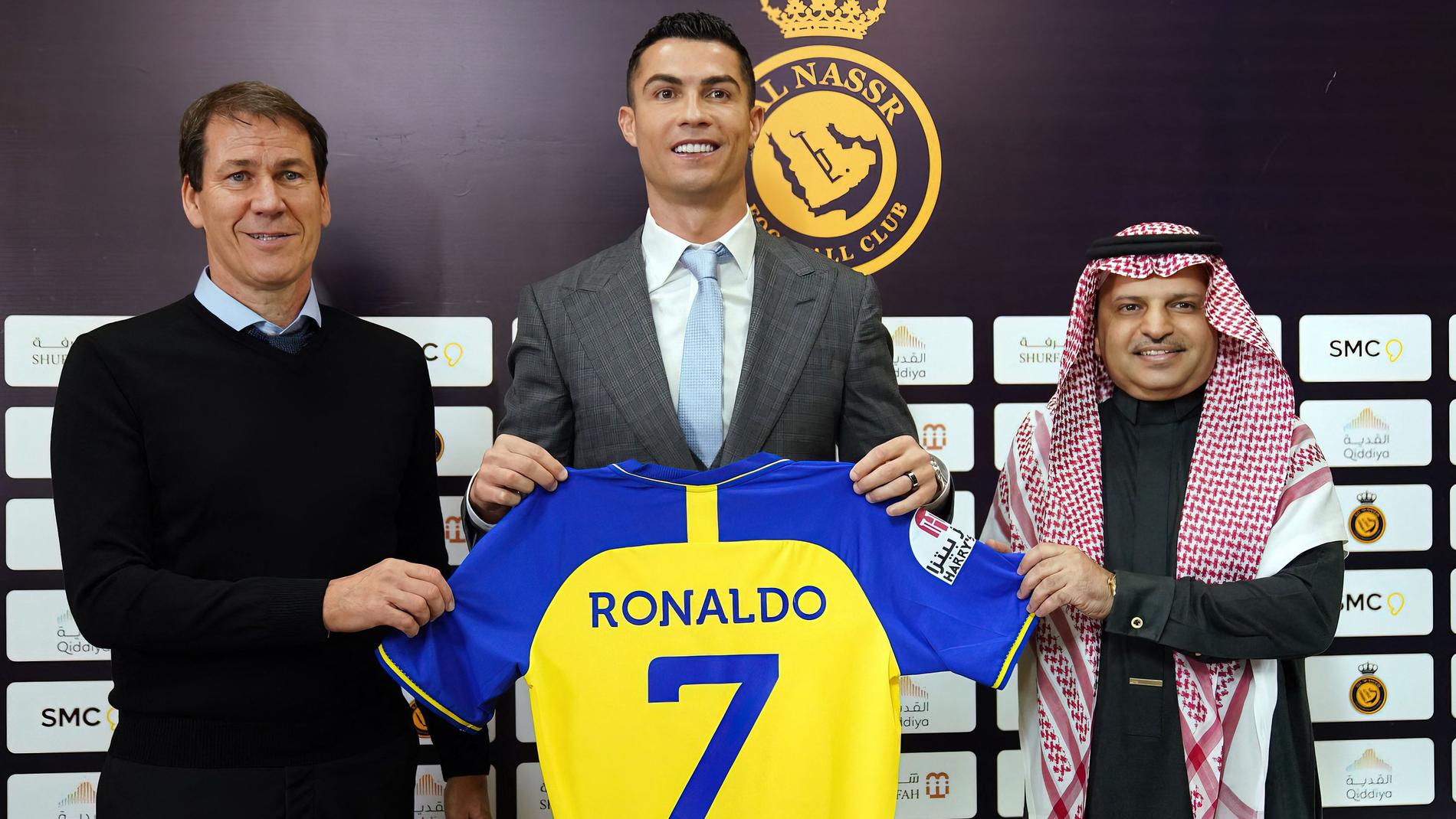 Ronaldos tränare nye tränare Rudi Garcia, till vänster.