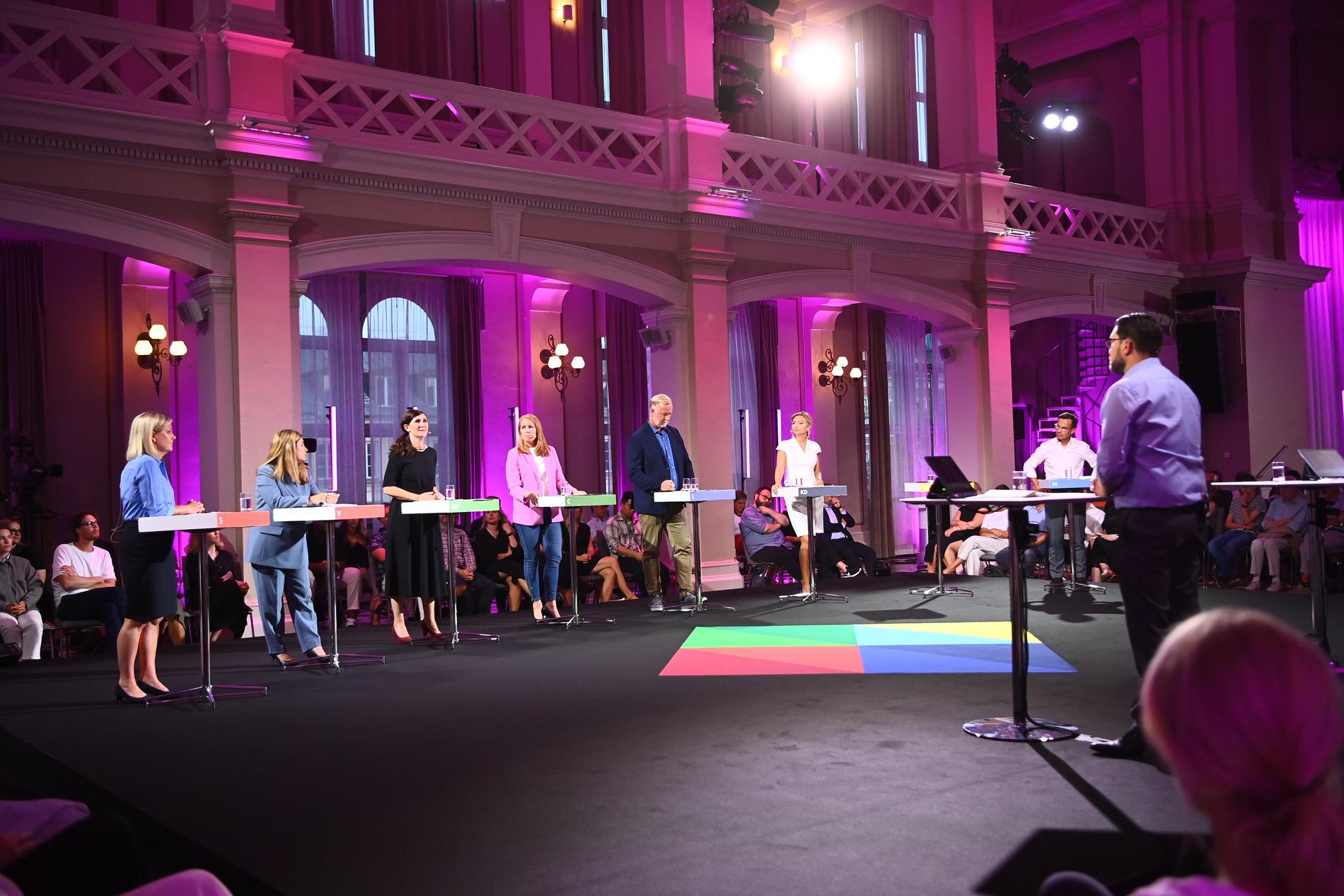 Aftonbladets partiledardebatt på Norra Latin i Stockholm.