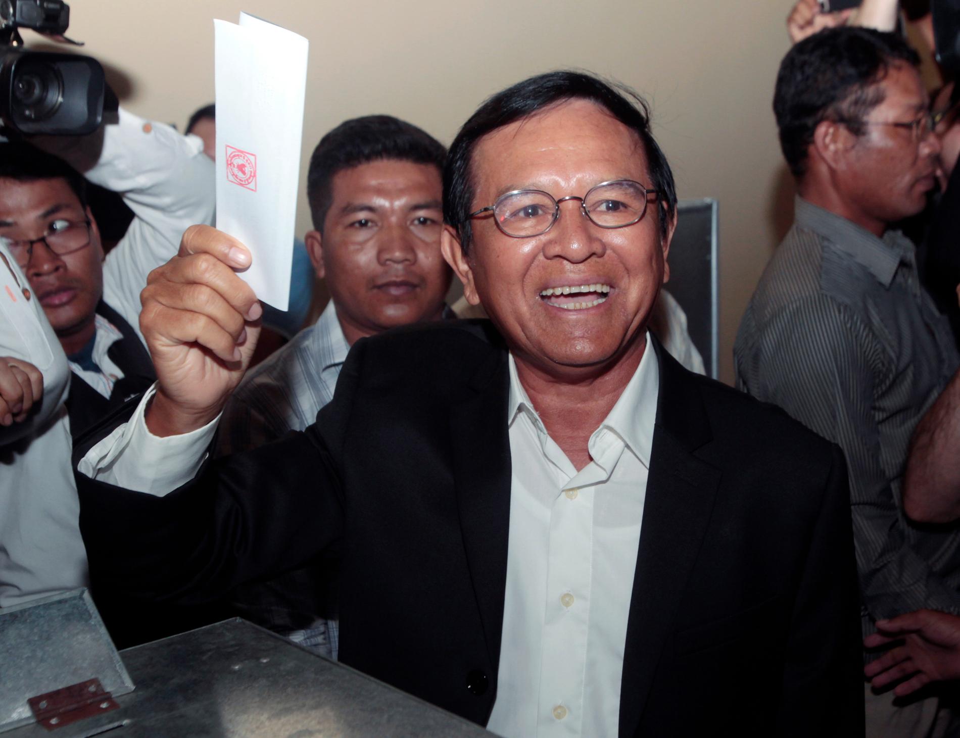 Kambodjas oppositionsledare Kem Sokha. Arkivbild.