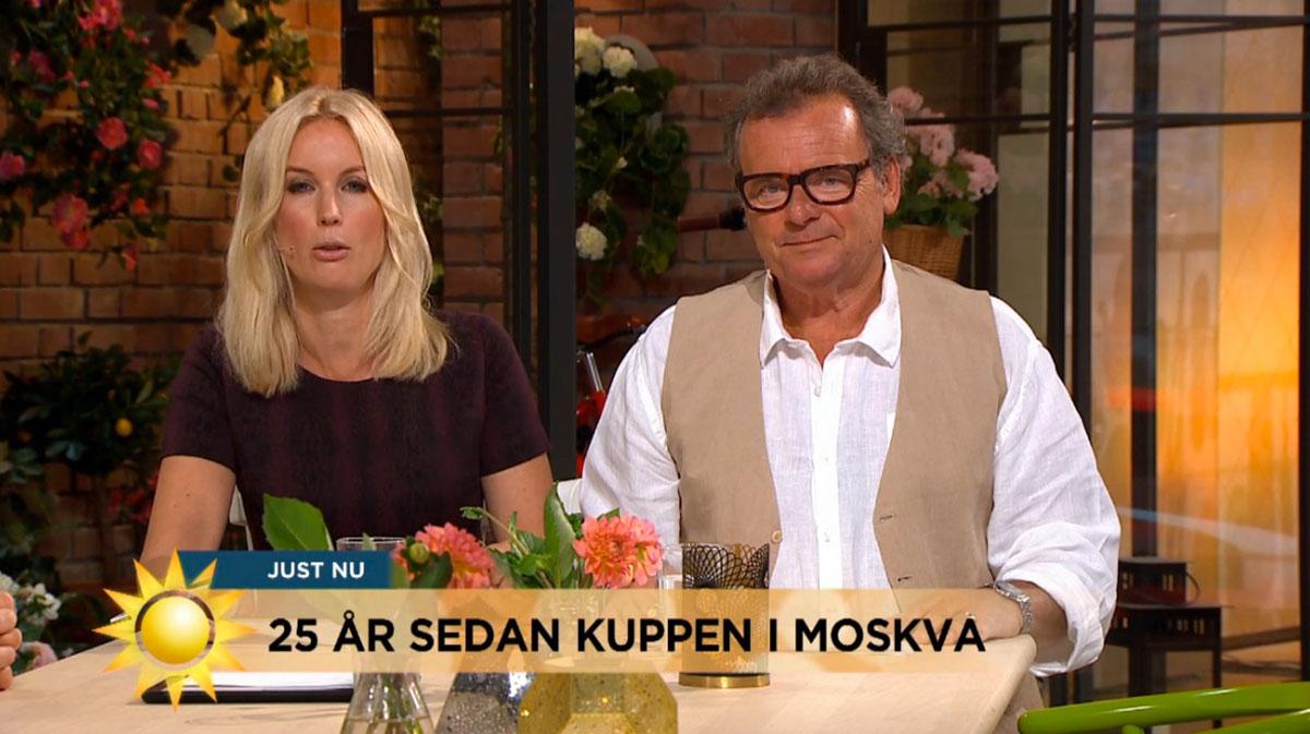 Jenny Strömstedt och Steffo Törnquist i torsdagens ”Nyhetsmorgon”.