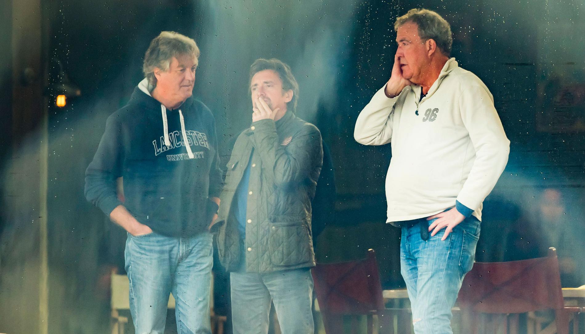 James May, Richard Hammond och Jeremy Clarkson på inspelningarna av deras nya program ”The Grand Tour”.