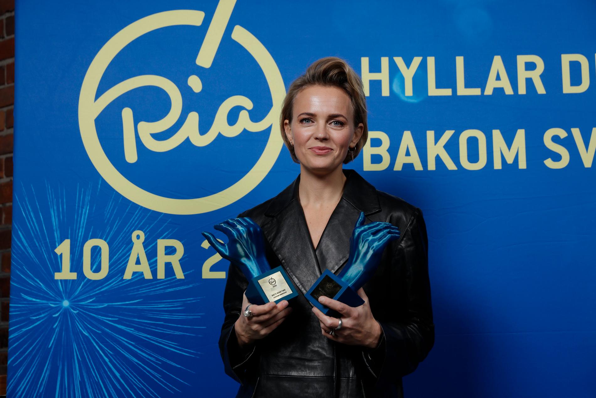 Josephine Bornebusch vann två priser på Ria-galan.