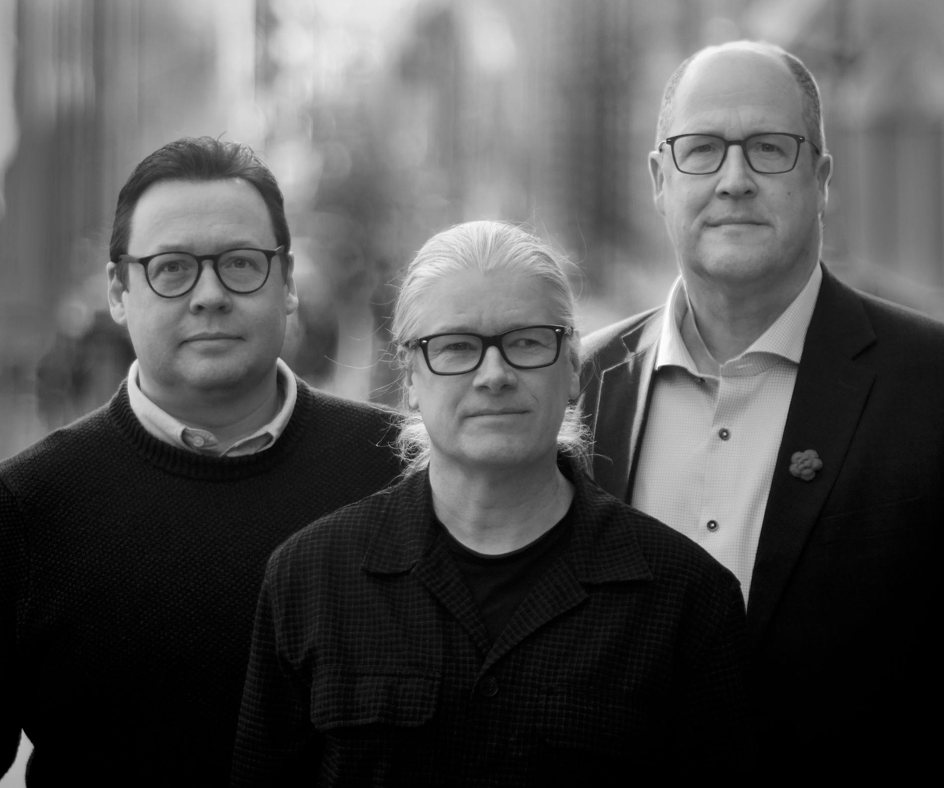 Författarna Johan Ulvenlöv, Matti Palm och Anders Larsson.