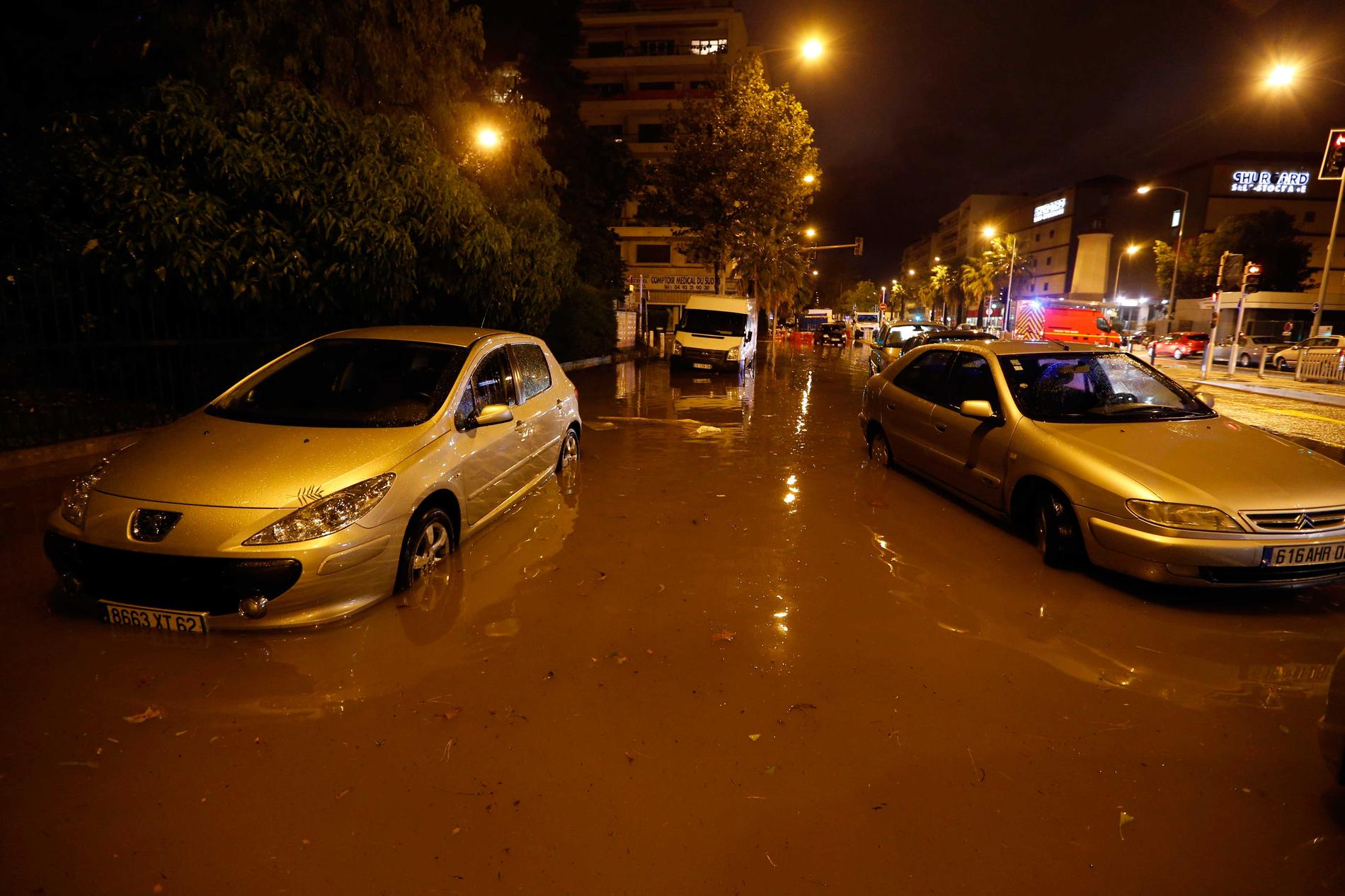 Översvämningar i Nice.
