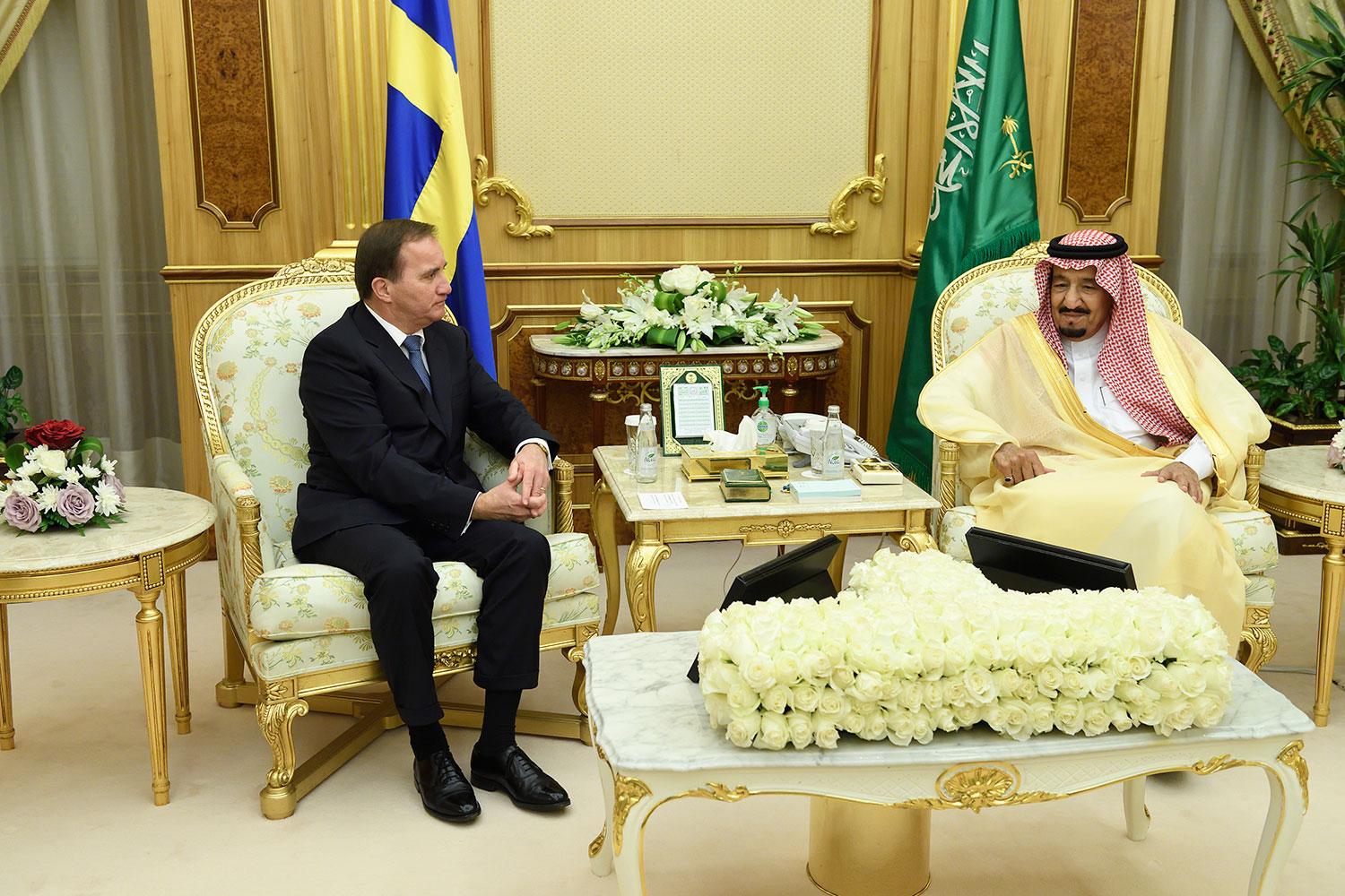 Stefan Löfven besökte  Saudiarabiens kung Salman bin Abdul Aziz förra året.