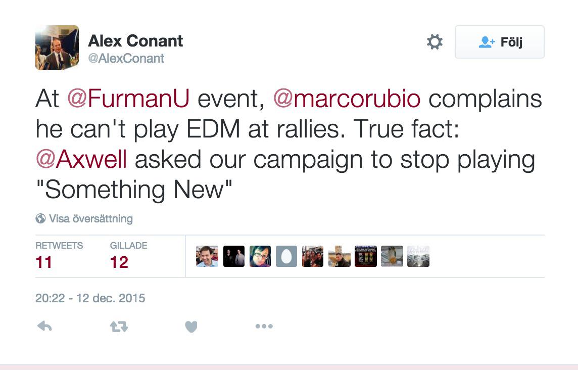 Rubios pressperson twittrade detta i går.