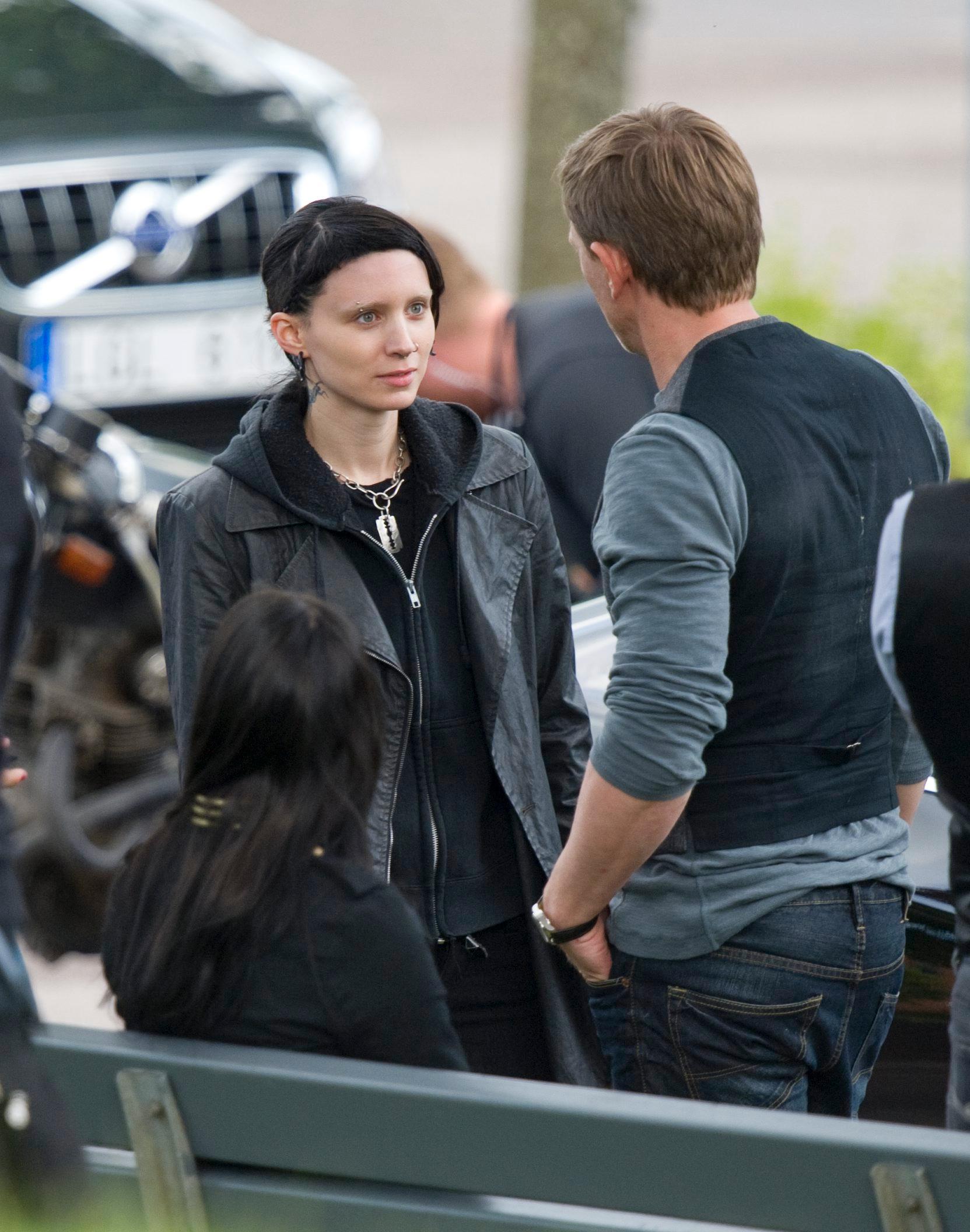 "The girl with the dragon tattoo" Skådespelarna Rooney Mara och Daniel Craig, i rollerna som Lisbeth Salander och Mikael Blomkvist.