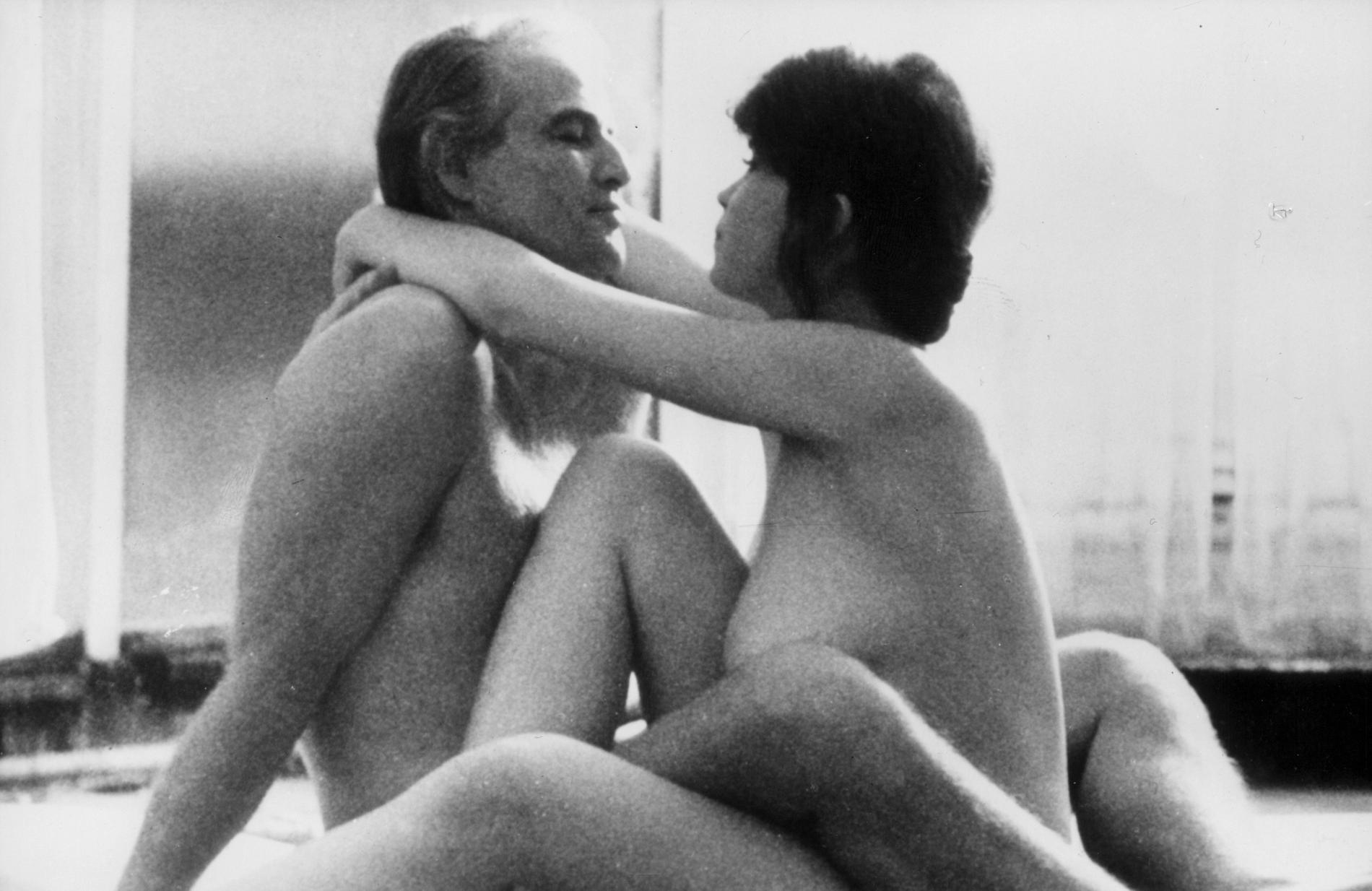 Marlon Brando och Maria Schneider i "Sista tangon i Paris", en av de filmer som förbjöds av den italienska filmcensuren. Arkivbild.