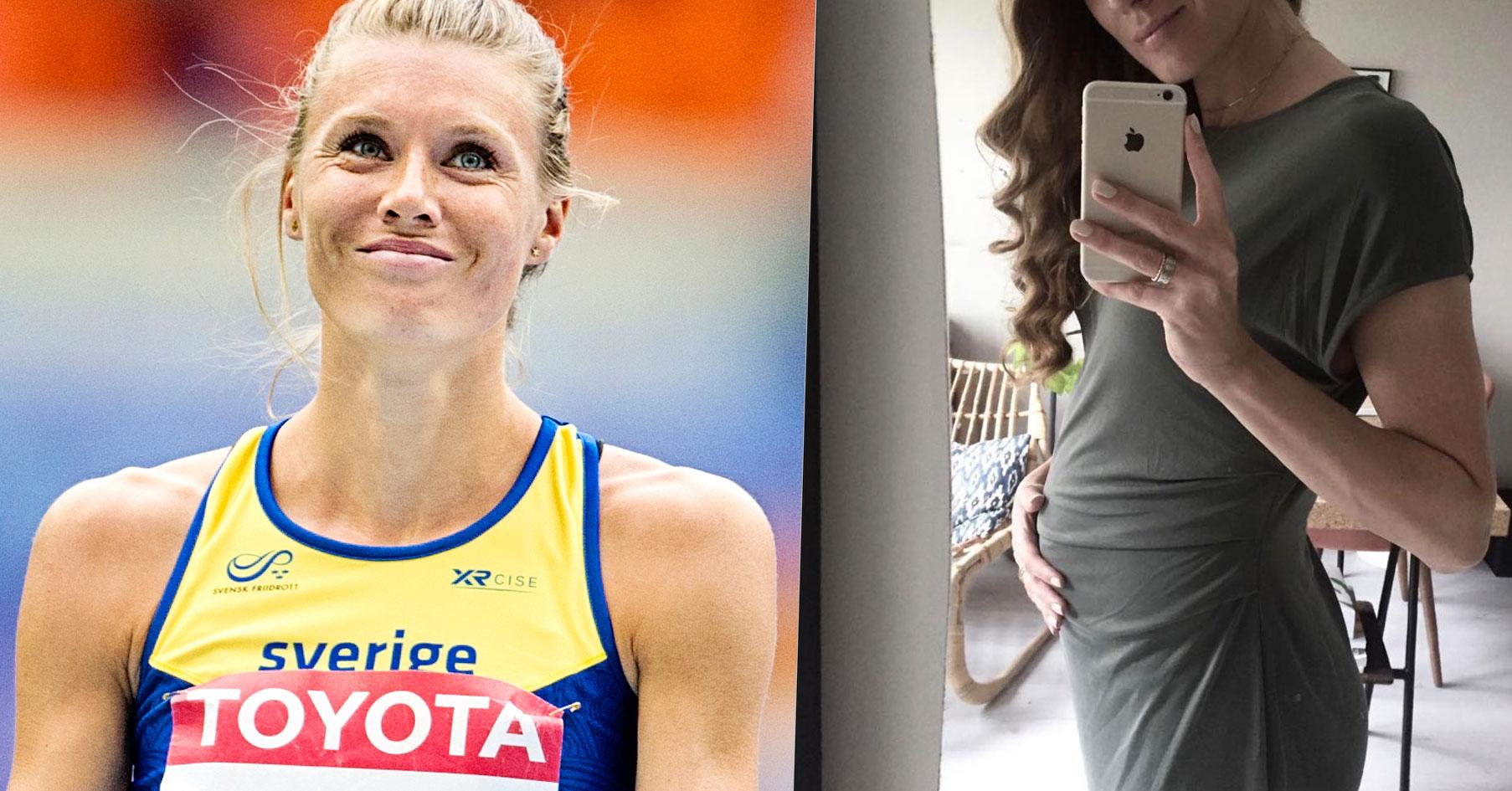 Den före detta höjdhoppsstjärnan Emma Green är gravid och berättar om beskedet på Instagram