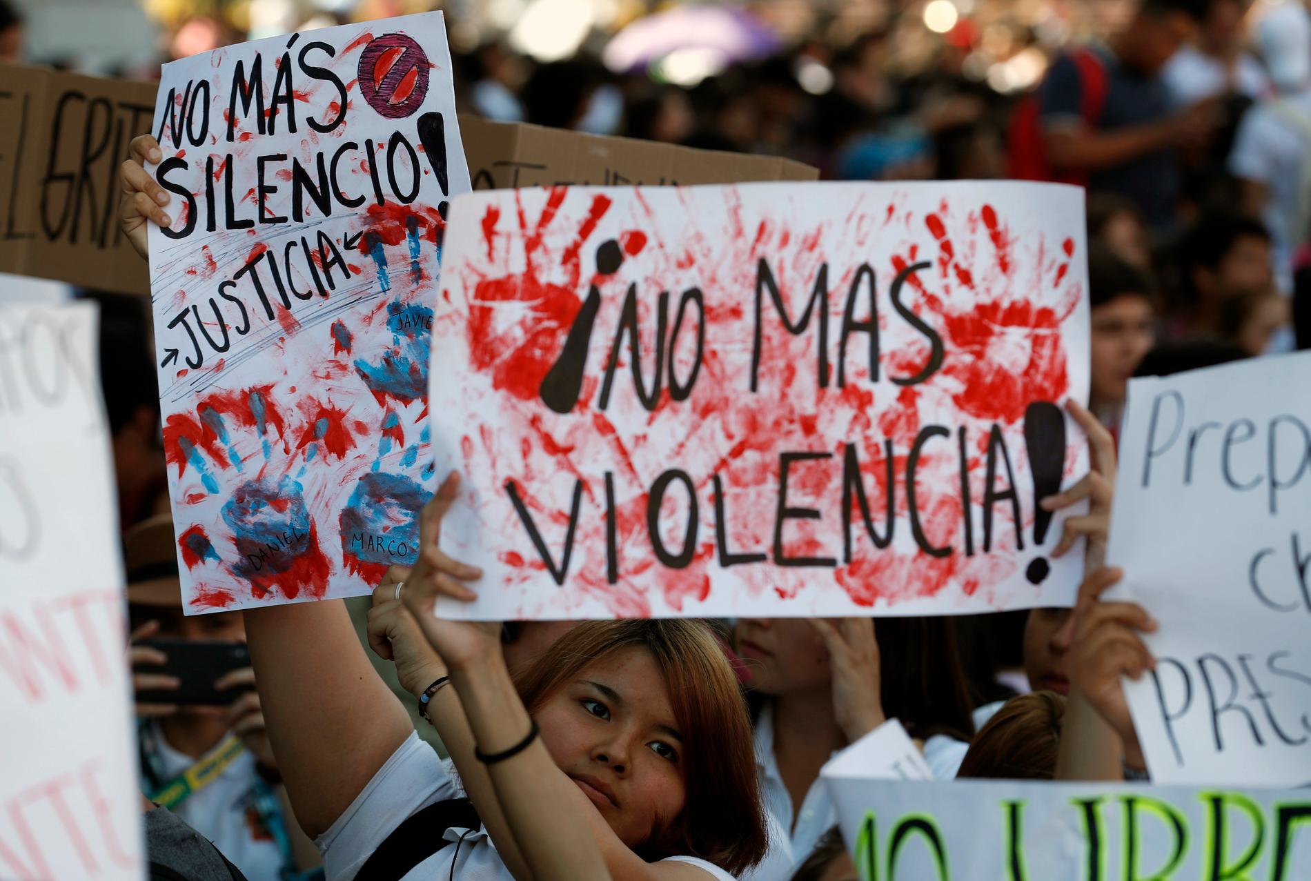 Demonstrationer mot våldet i Mexiko under 2018.