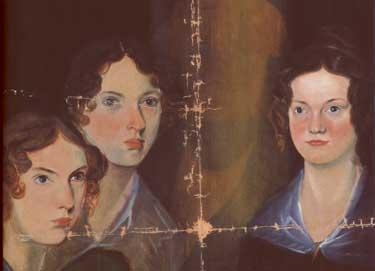 De tre systrarna Brontë: Anne, Emily och Charlotte. Målning av brodern Branwell 1834. Ur boken.