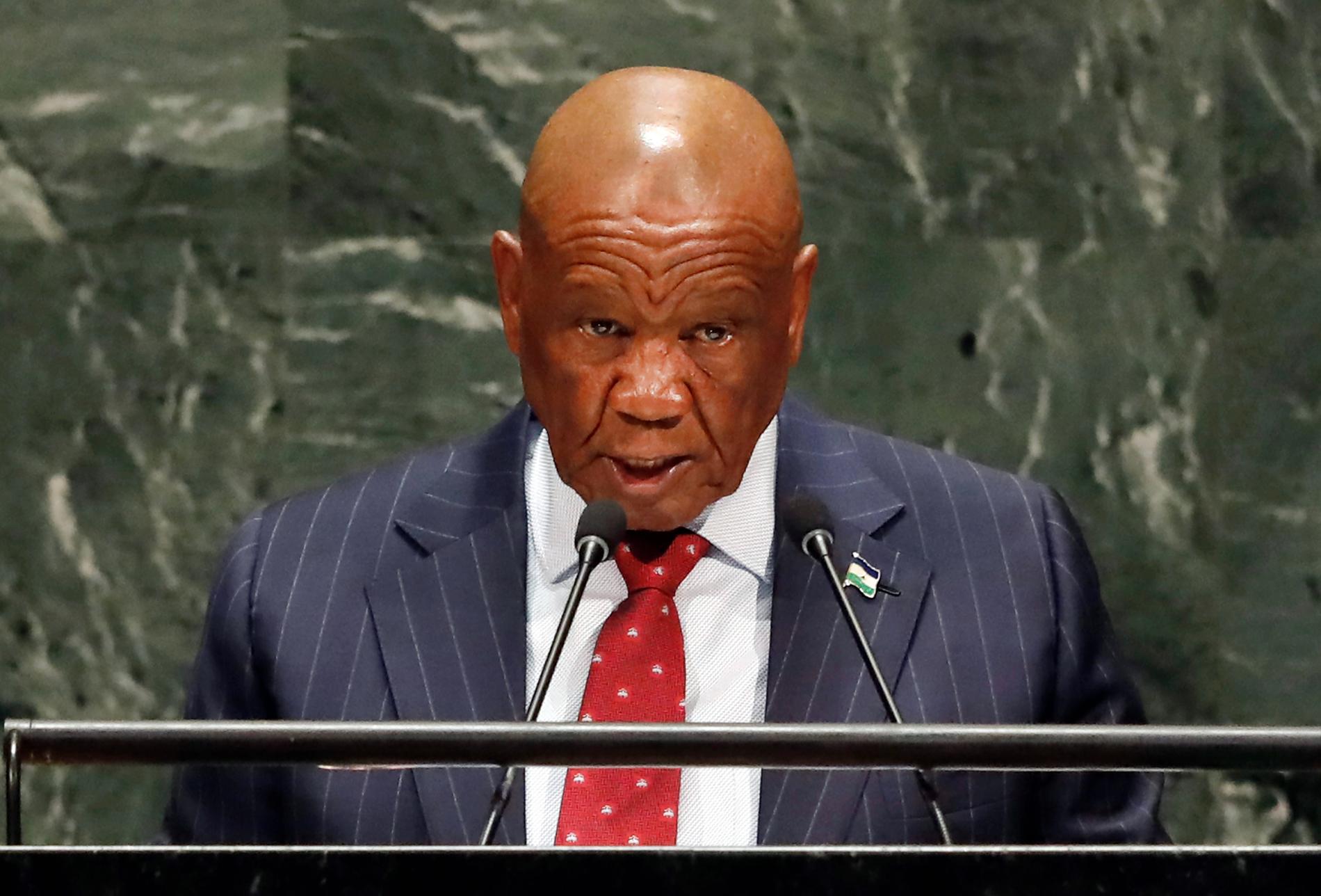 Lesothos premiärminister Thomas Thabane kommer att avgå, hårt pressad av nya uppgifter kring mordet på hans tidigare fru. Arkivbild.