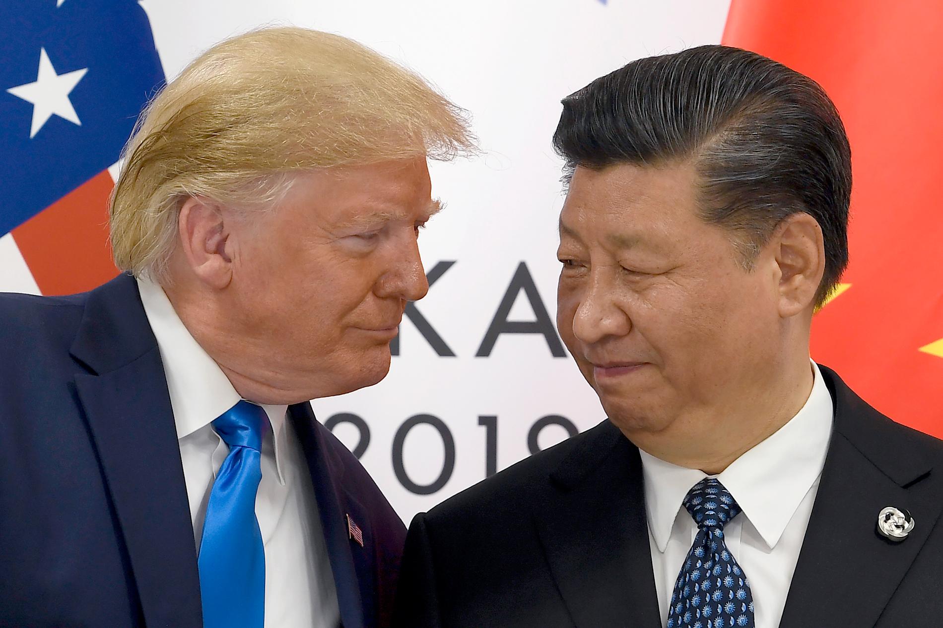 Donald Trump och Xi Jinping, vars relation inte varit den bästa under pandemins framfart. Arkivbild.